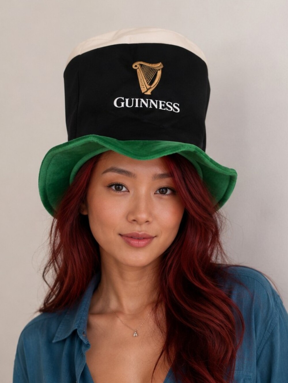 Free With Any Bundle Irish Guinness Green Hat with Gold Harp St Patrick's Day